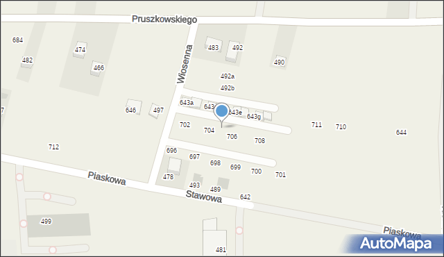 Mników, Wiosenna, 27, mapa Mników