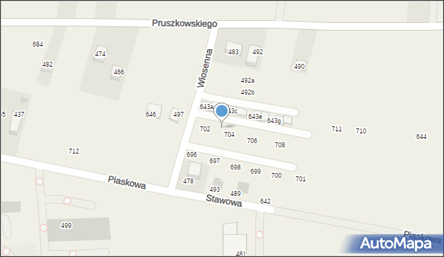 Mników, Wiosenna, 29, mapa Mników