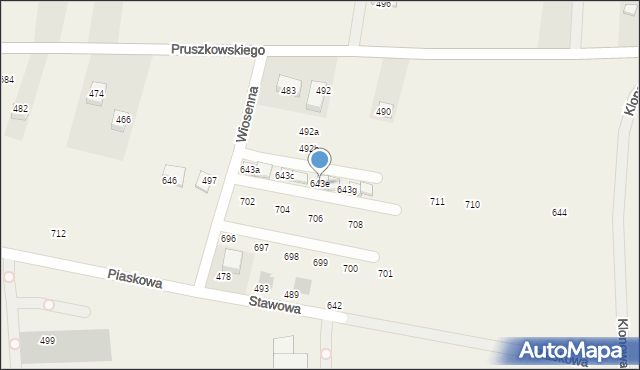 Mników, Wiosenna, 9, mapa Mników