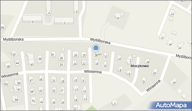 Moczkowo, Wiosenna, 18, mapa Moczkowo