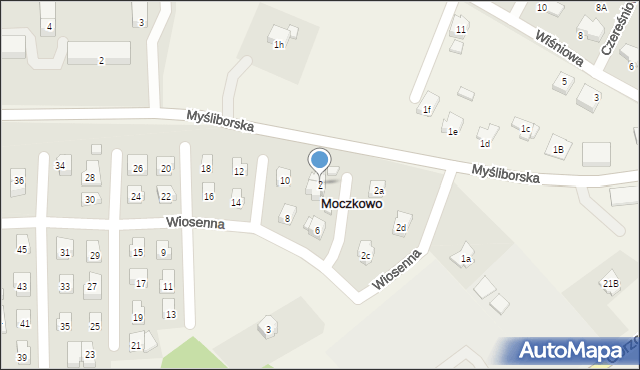 Moczkowo, Wiosenna, 2, mapa Moczkowo