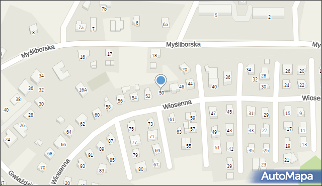 Moczkowo, Wiosenna, 50, mapa Moczkowo