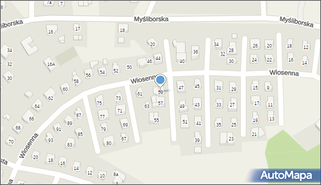 Moczkowo, Wiosenna, 59, mapa Moczkowo