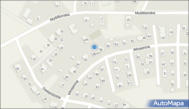 Moczkowo, Wiosenna, 60, mapa Moczkowo