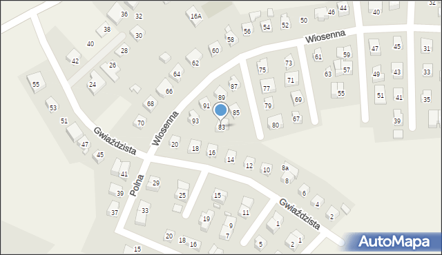 Moczkowo, Wiosenna, 83, mapa Moczkowo