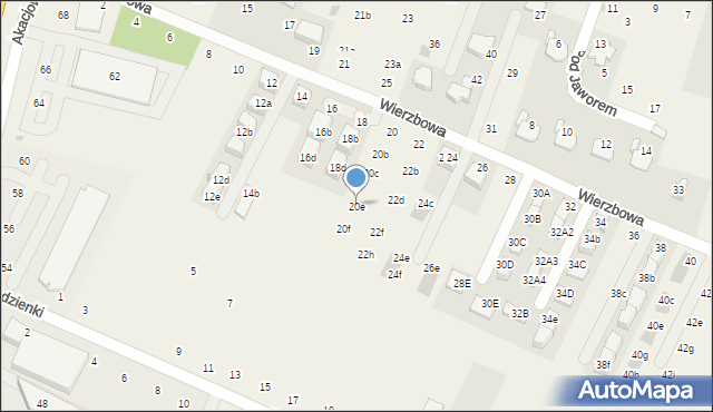 Modlnica, Wierzbowa, 20e, mapa Modlnica