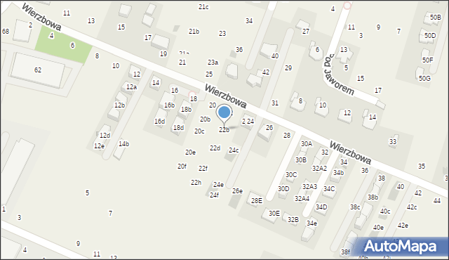 Modlnica, Wierzbowa, 22b, mapa Modlnica