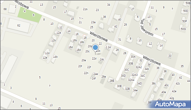 Modlnica, Wierzbowa, 22c, mapa Modlnica