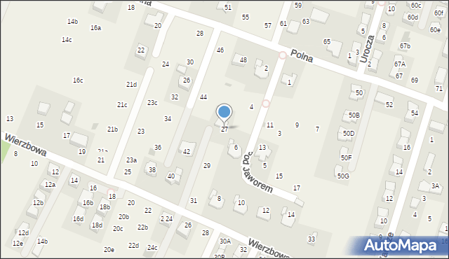 Modlnica, Wierzbowa, 27, mapa Modlnica