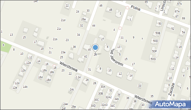 Modlnica, Wierzbowa, 29, mapa Modlnica