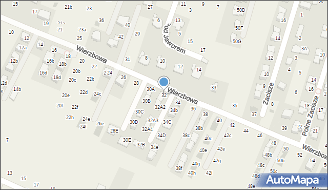 Modlnica, Wierzbowa, 32, mapa Modlnica