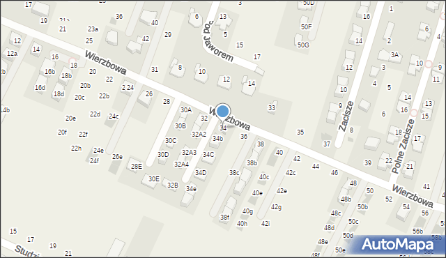 Modlnica, Wierzbowa, 34, mapa Modlnica
