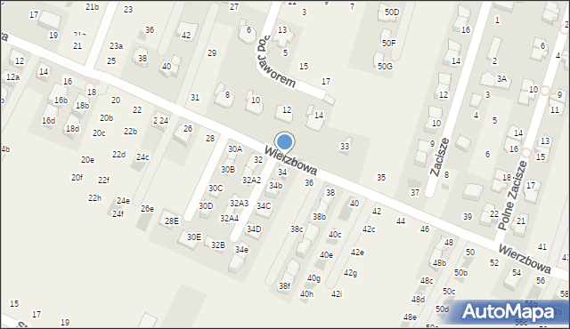 Modlnica, Wierzbowa, 34A, mapa Modlnica