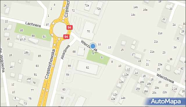 Modlnica, Wierzbowa, 4, mapa Modlnica