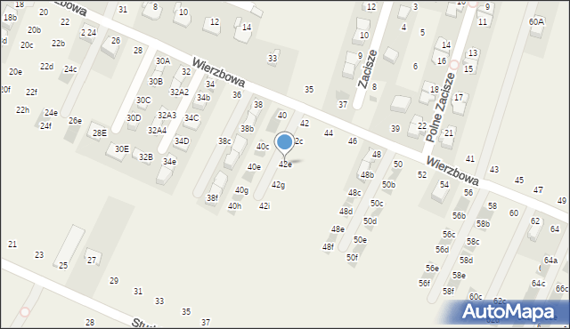 Modlnica, Wierzbowa, 42e, mapa Modlnica