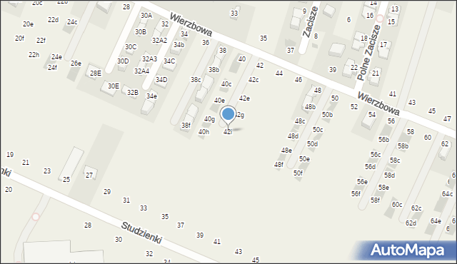 Modlnica, Wierzbowa, 42i, mapa Modlnica