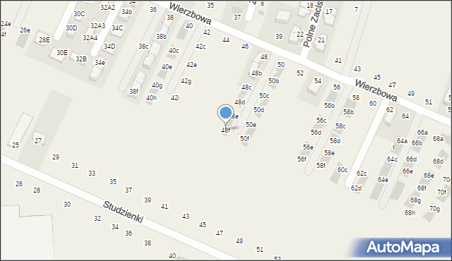 Modlnica, Wierzbowa, 48f, mapa Modlnica