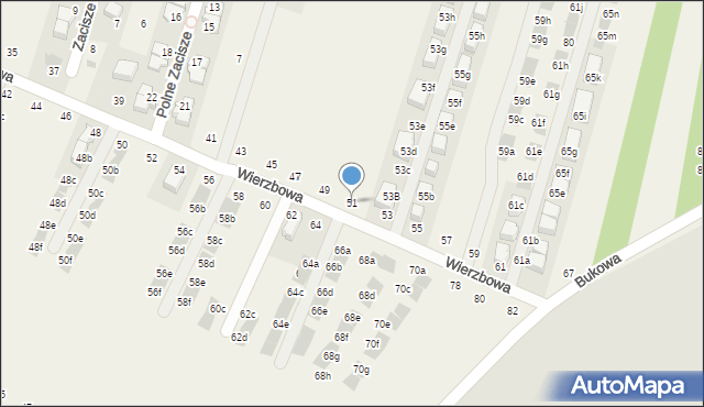 Modlnica, Wierzbowa, 51, mapa Modlnica