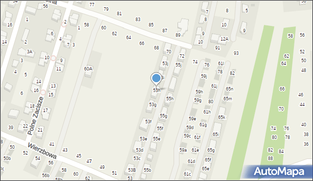 Modlnica, Wierzbowa, 53h, mapa Modlnica