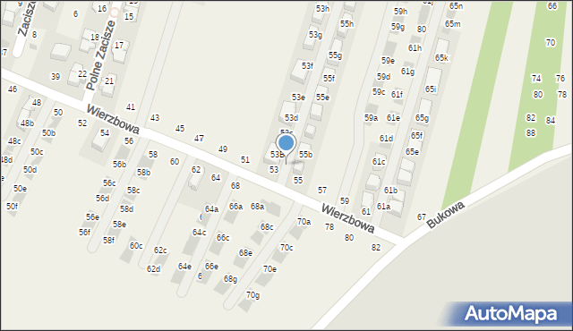 Modlnica, Wierzbowa, 55a, mapa Modlnica