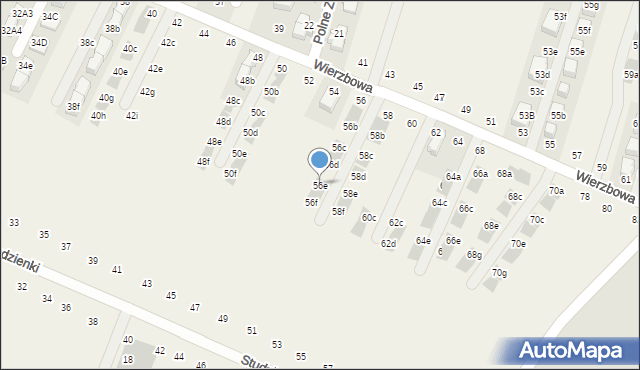 Modlnica, Wierzbowa, 56e, mapa Modlnica