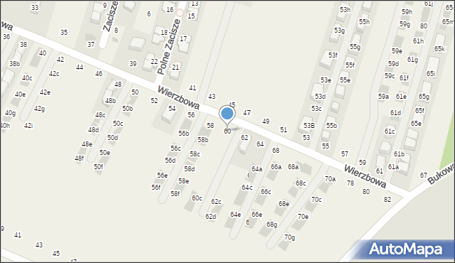 Modlnica, Wierzbowa, 60, mapa Modlnica