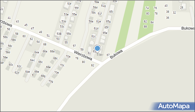 Modlnica, Wierzbowa, 65, mapa Modlnica