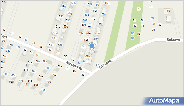 Modlnica, Wierzbowa, 65c, mapa Modlnica