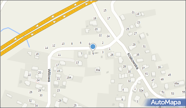 Modlniczka, Willowa, 5, mapa Modlniczka