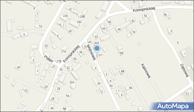 Modrzyca, Wiśniowa, 1, mapa Modrzyca