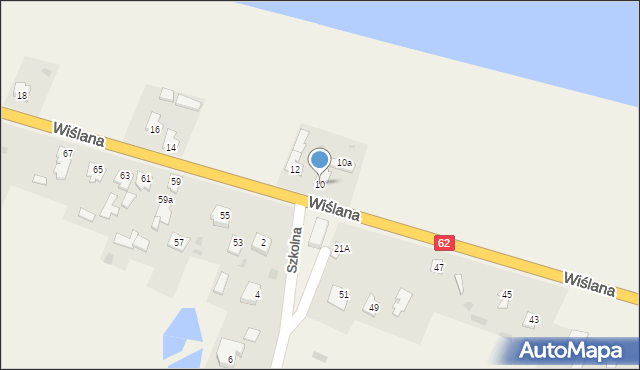 Modzerowo, Wiślana, 10, mapa Modzerowo