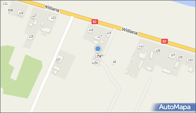 Modzerowo, Wiślana, 115a, mapa Modzerowo