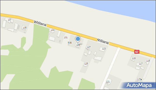 Modzerowo, Wiślana, 129, mapa Modzerowo