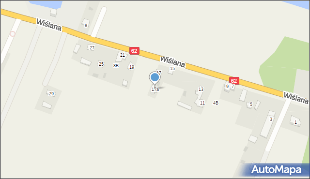 Modzerowo, Wiślana, 17a, mapa Modzerowo