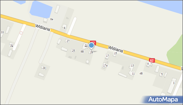 Modzerowo, Wiślana, 19, mapa Modzerowo