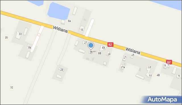 Modzerowo, Wiślana, 25, mapa Modzerowo