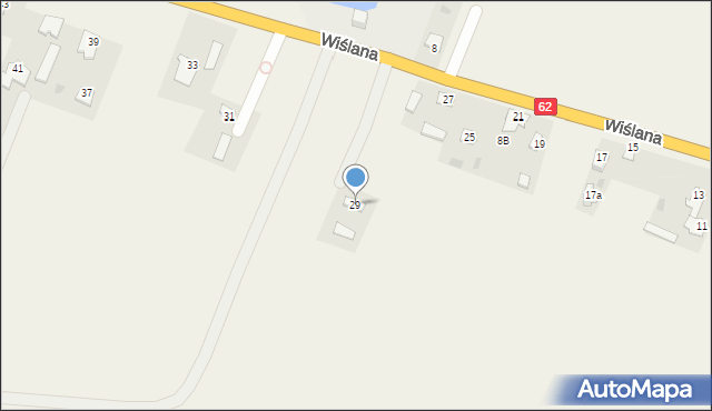 Modzerowo, Wiślana, 29, mapa Modzerowo