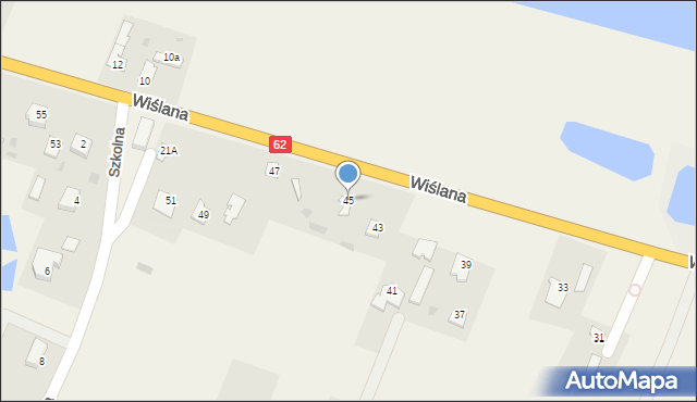 Modzerowo, Wiślana, 45, mapa Modzerowo