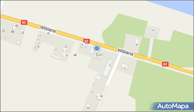 Modzerowo, Wiślana, 5, mapa Modzerowo