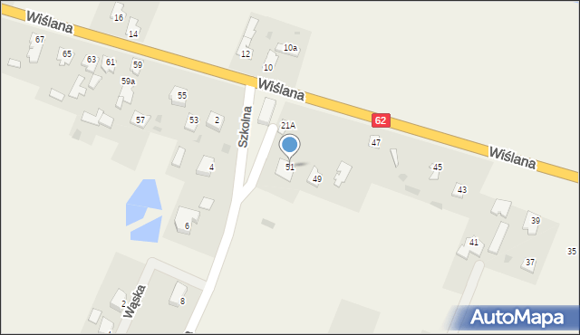 Modzerowo, Wiślana, 51, mapa Modzerowo