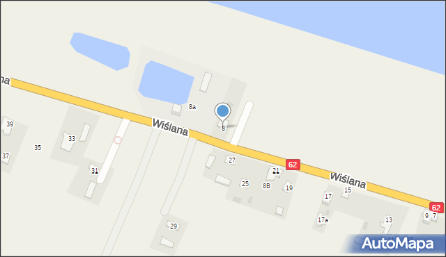 Modzerowo, Wiślana, 8, mapa Modzerowo