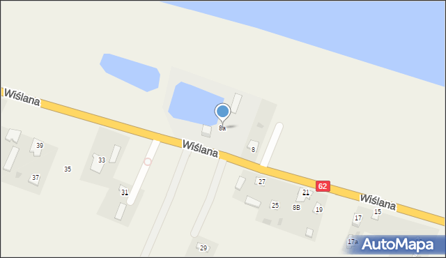 Modzerowo, Wiślana, 8a, mapa Modzerowo