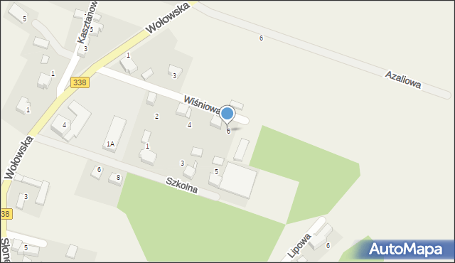 Mojęcice, Wiśniowa, 6, mapa Mojęcice