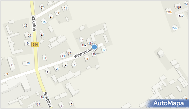 Mokobody, Wiatraczna, 10, mapa Mokobody