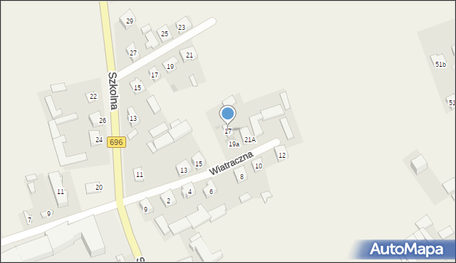 Mokobody, Wiatraczna, 17, mapa Mokobody