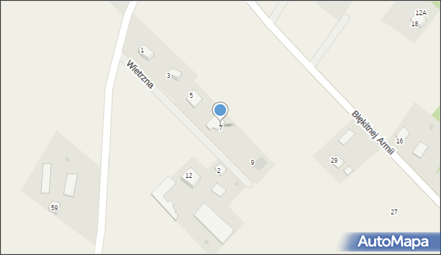 Mokre, Wietrzna, 7, mapa Mokre