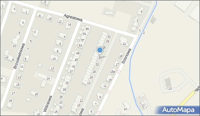 Mokronos Dolny, Winogronowa, 23, mapa Mokronos Dolny