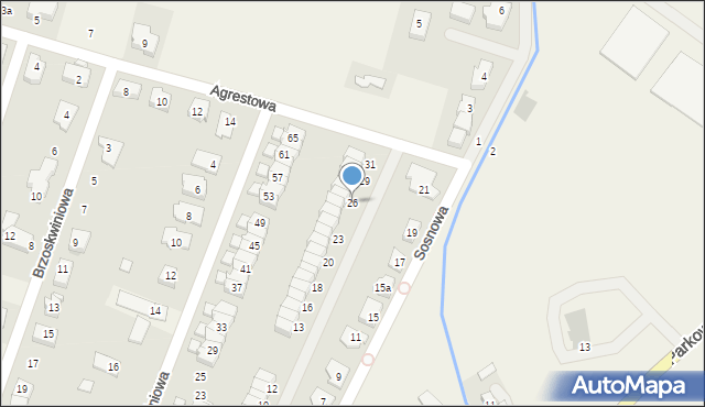 Mokronos Dolny, Winogronowa, 26, mapa Mokronos Dolny