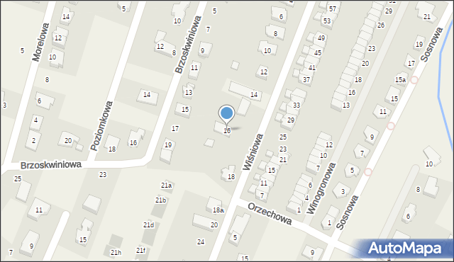 Mokronos Dolny, Wiśniowa, 16, mapa Mokronos Dolny