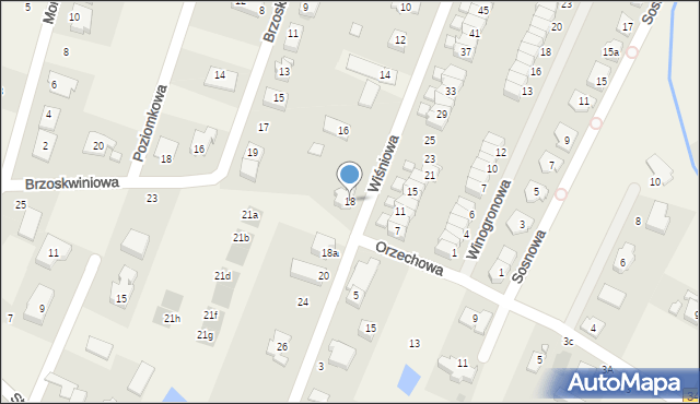 Mokronos Dolny, Wiśniowa, 18, mapa Mokronos Dolny